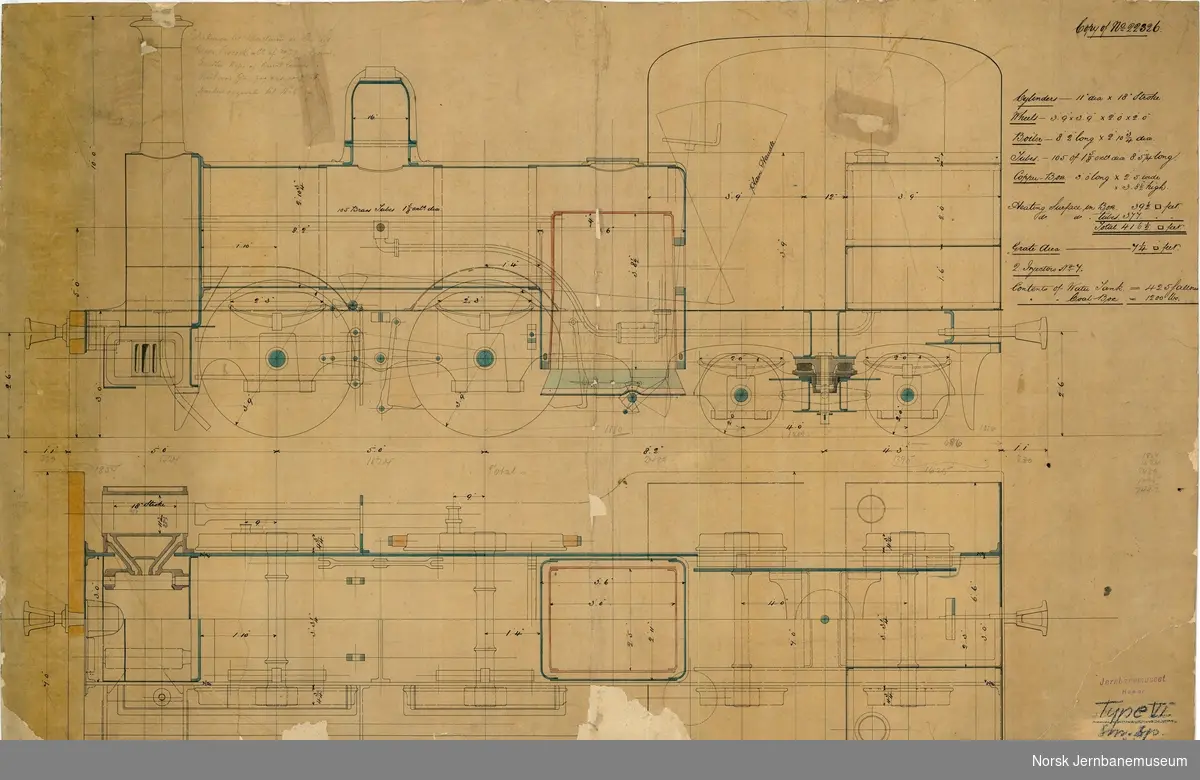 Teknisk tegning - Norsk Jernbanemuseum / DigitaltMuseum