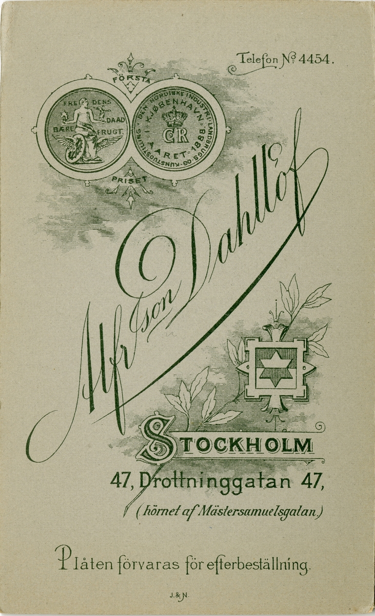 Porträtt av Johan Stiernstedt, underlöjtnant vid Första Svea artilleriregemente.