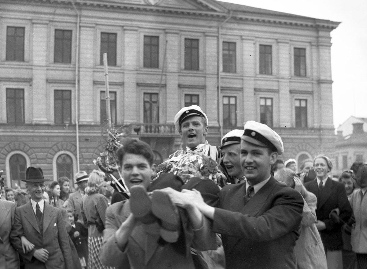 Studenter på Rådhustorget. Den 3 Juni 1941