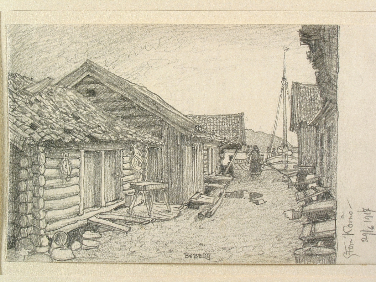 Bohuslän, Stora Kornö. Teckning av Ferdinand Boberg