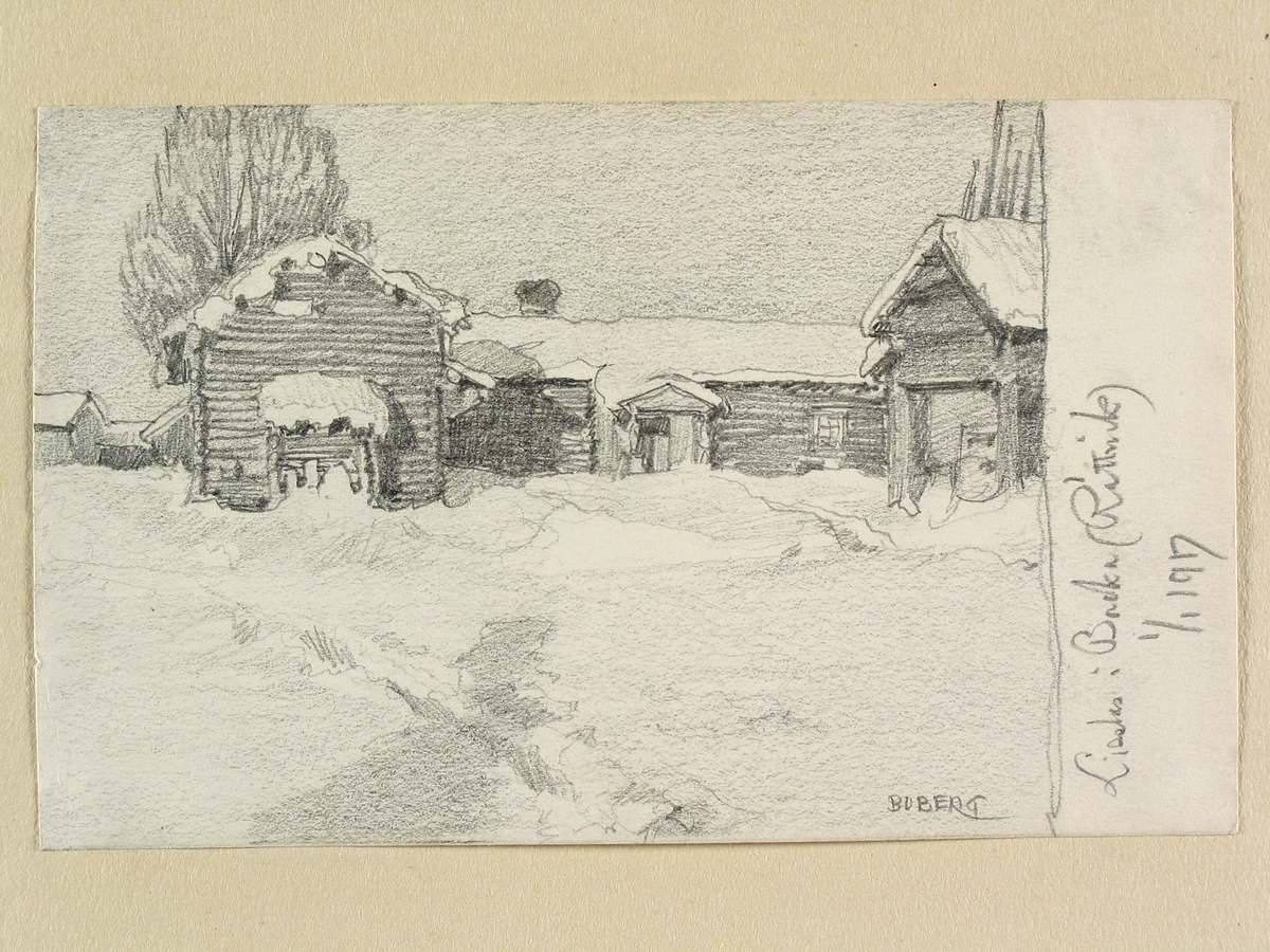 Dalarna, Rättviks sn., Backa, Lisslas. Teckning av Ferdinand Boberg