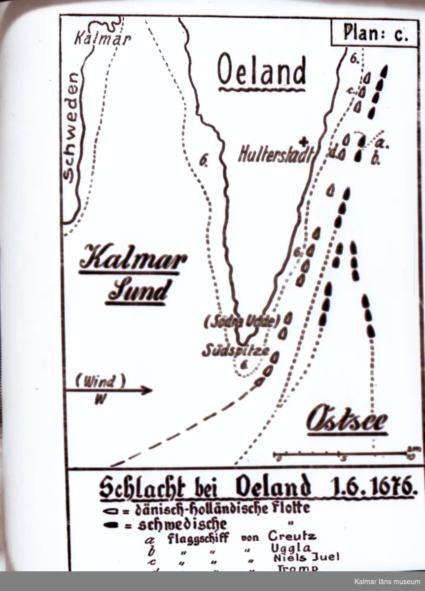 Karta över slaget vid Ölands södra udde, "Schlacht bei Oeland"