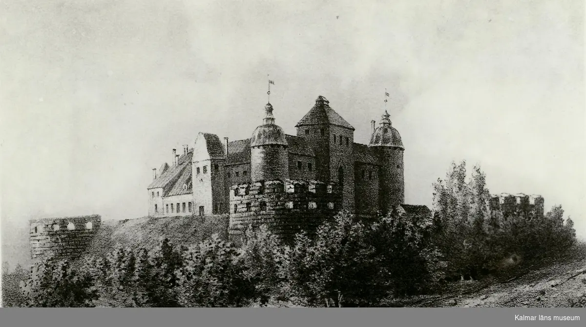 Teckning av Kalmar slott.
