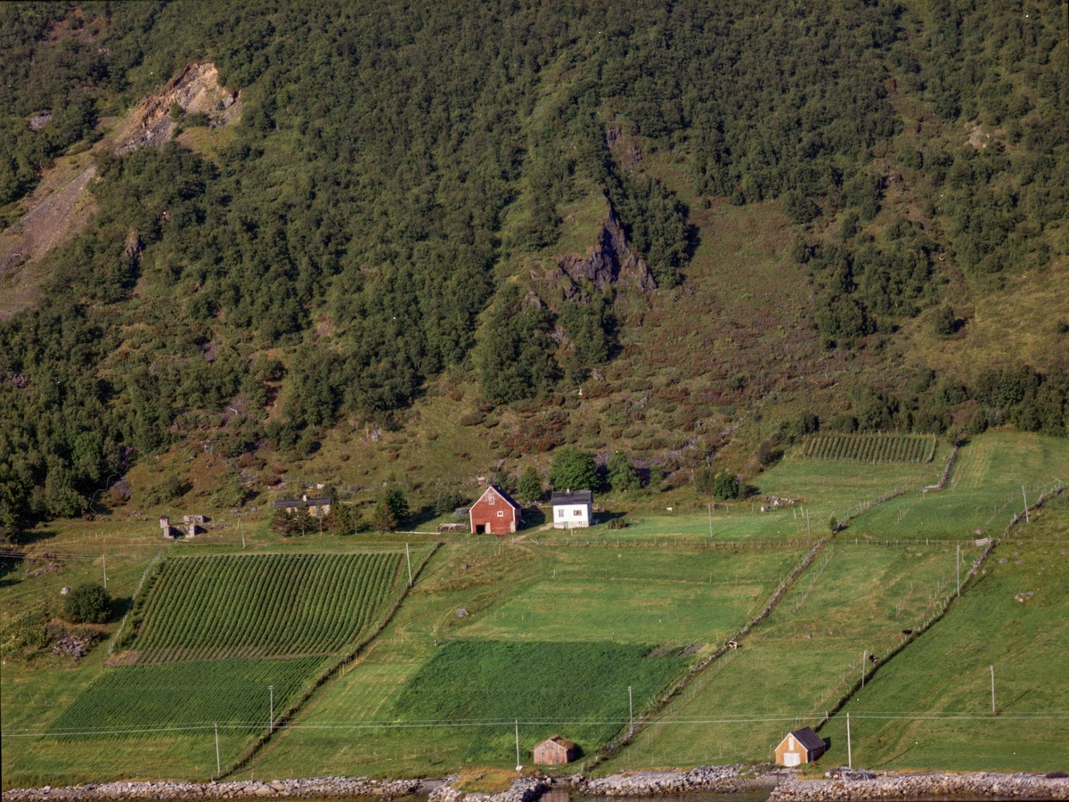 Flyfoto fra Kveøy i Kvæfjord.
