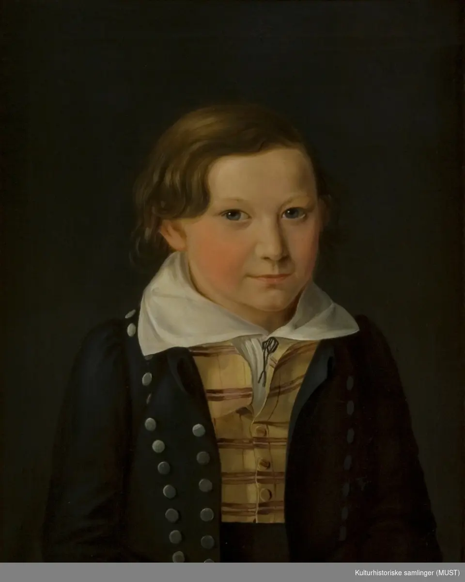 Barneportrett av Knud Geelmuyden Smith (1821 - 1895). Sønn av Michael Smith og Anne Cathrine Smith (f. Geelmuyden).