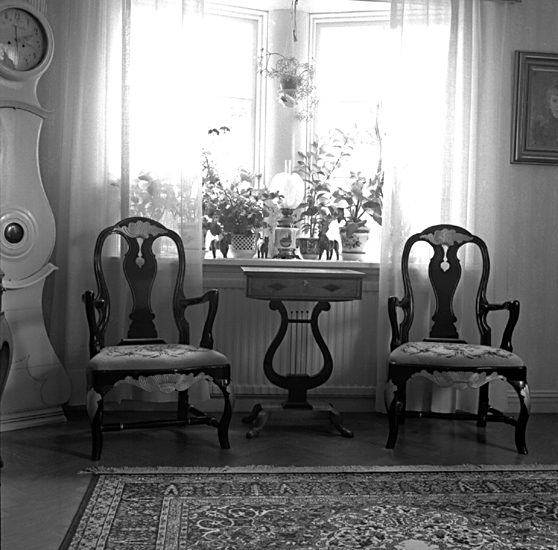 Skara.
Kvarteret Björken nr. 1, Surbrunnsgatan 5. 
Snickarmästare G. Stenströms hem. 
Karmstolar i rokoko av Oskar Stenström.