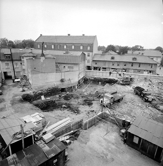 Centrumhuset, Skara, under byggnad. 1963.