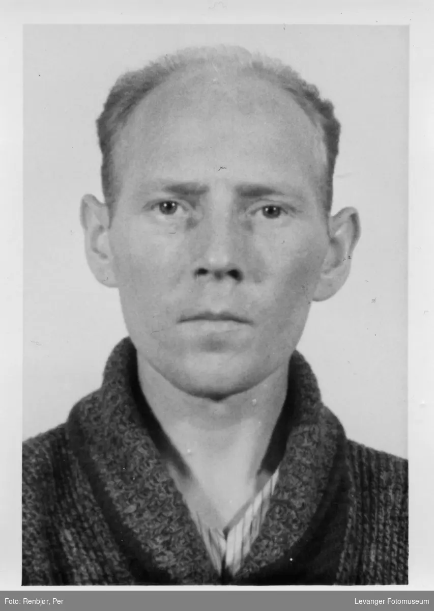 Odd Ivan Bjerkan,, medlem av Rinnanbanden, fotografi tatt i forbindelse med rettsaken.
