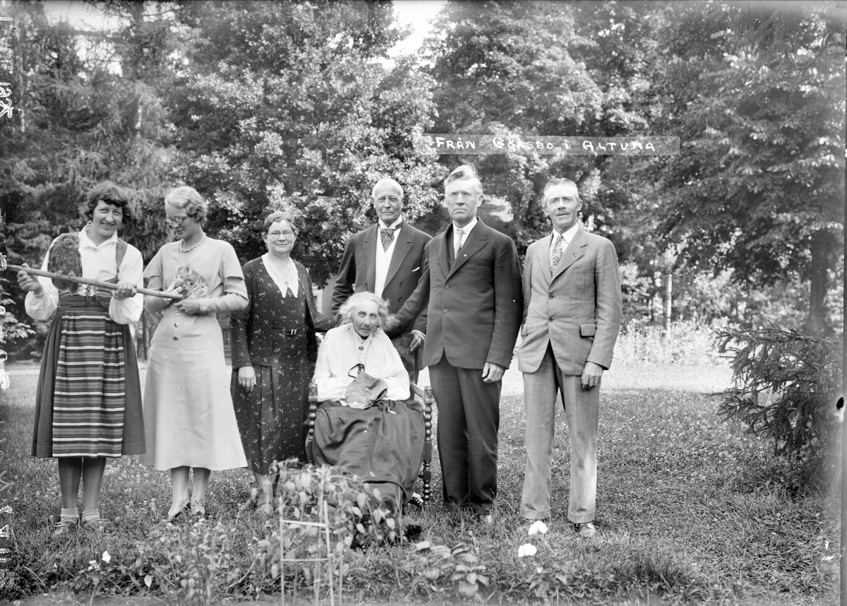 "Alströms och familjen Andrew Anderson Fågelvik Alsask Sask Canada USA", Göksbo, Altuna socken, Uppland 1932