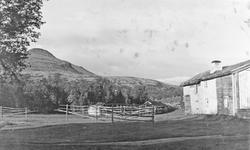 Bygning, gjerde, naturforhold.