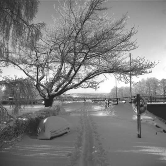 Vinterbild från Karlsborg, januari 1963. Endast neg finns.
