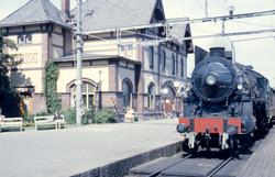 Gjøvik stasjon med damplokomotiv type 31b nr. 448