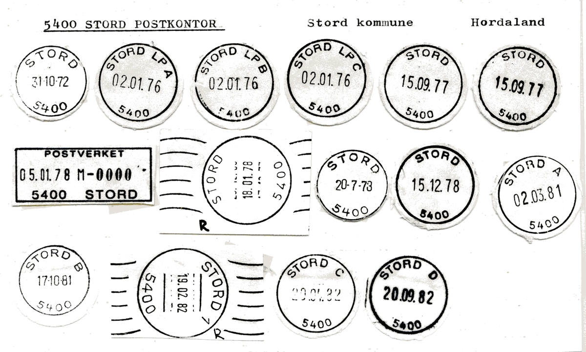 Stempelkatalog 5400 Stord, Stord, Hordaland