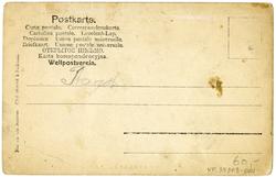 Postkort. Gruppe mennesker. Noen er iført uniformer.