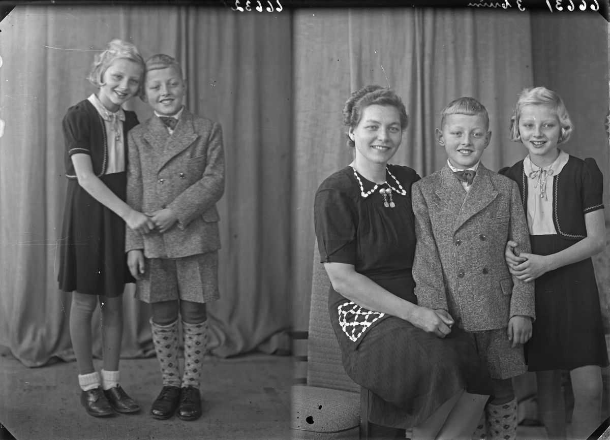 Portrett. To barn, en ung pike og ung gutt. Bestilt av Fru Christie Nordalh. Mølstrevåg.