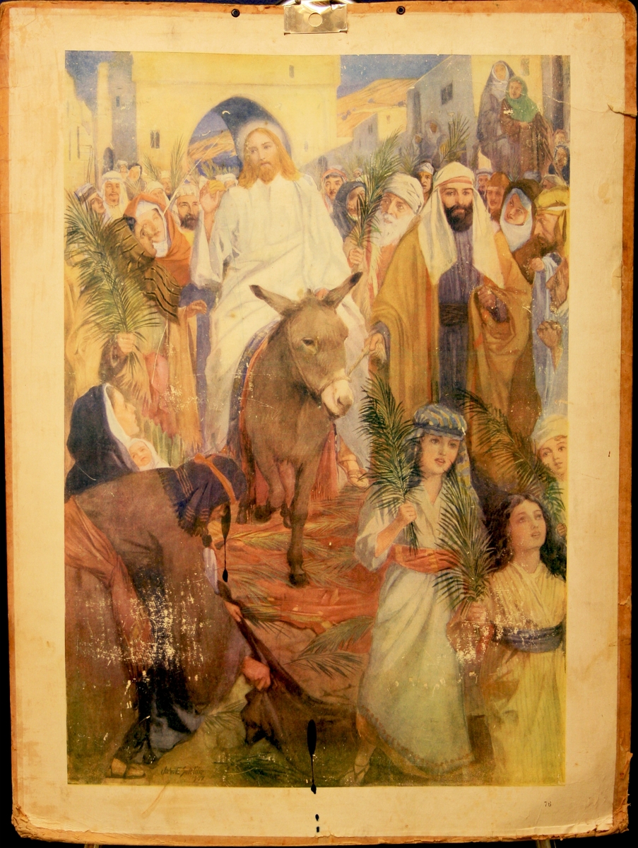 Jesus rir inn i Jerusalem.