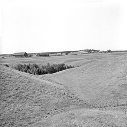 Trømborg, sør for kirken.  Bildet er tatt 1950-1960.