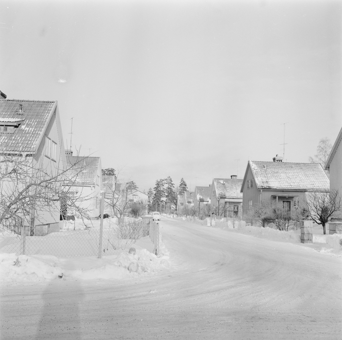 Gata i Söderfors, Söderfors socken, Uppland, januari 1967