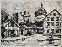 Fra Hammersborg torv 1928 [radering]