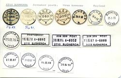 Stempelkatalog, 2710 Bjoneroa, Jevnaker postk., Gran kommune