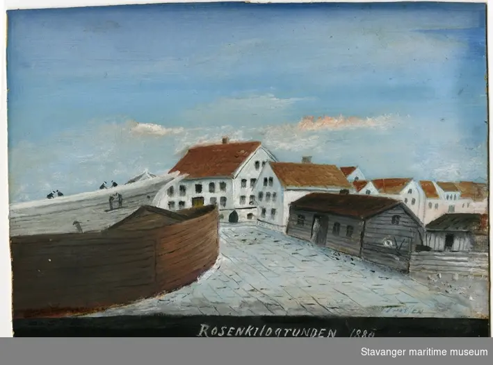 Vågen i Stavanger ved Rosenkildehuset, anno 1880.