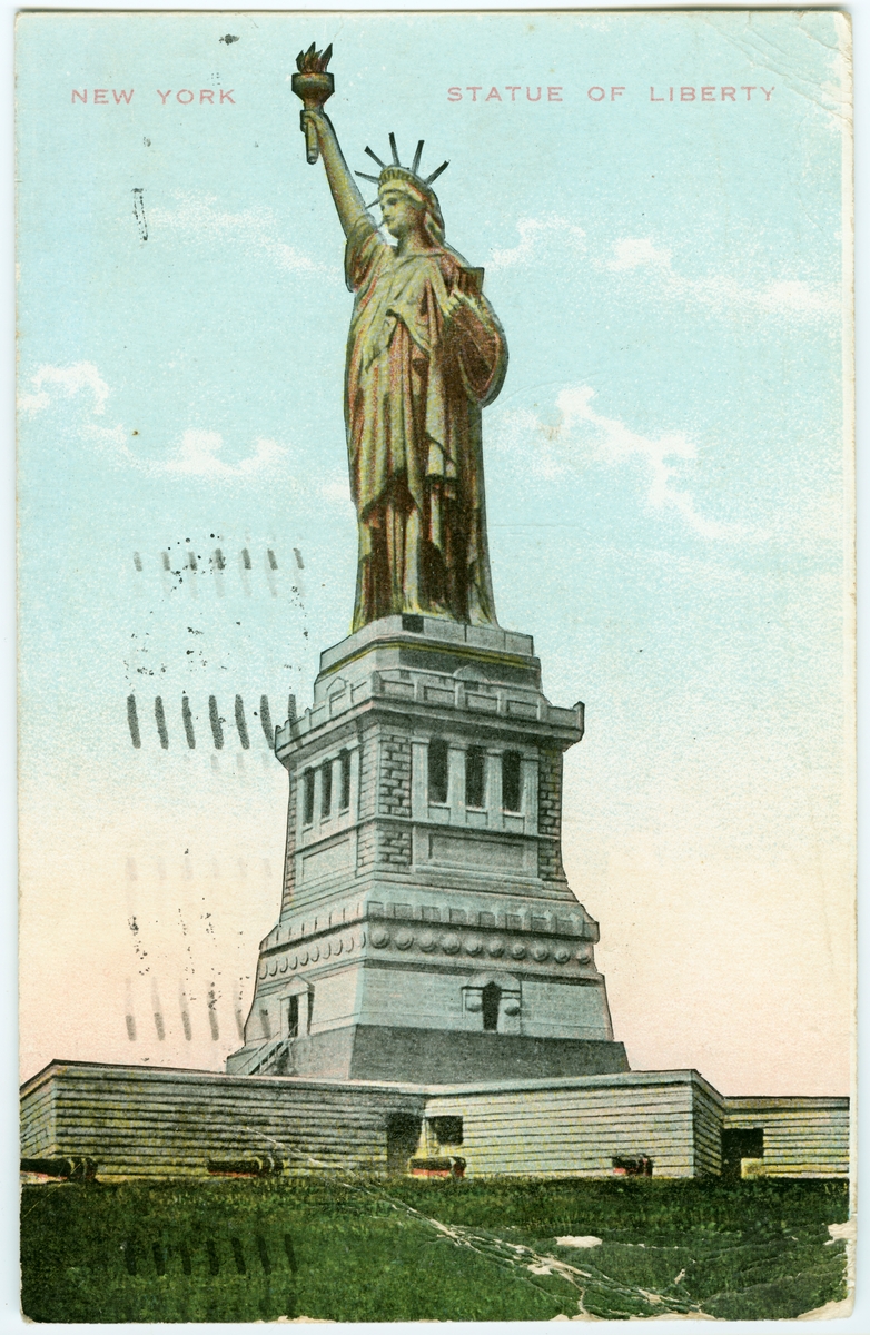 Vykort. New York, Frihetsgudinnan " Statue of Liberty"