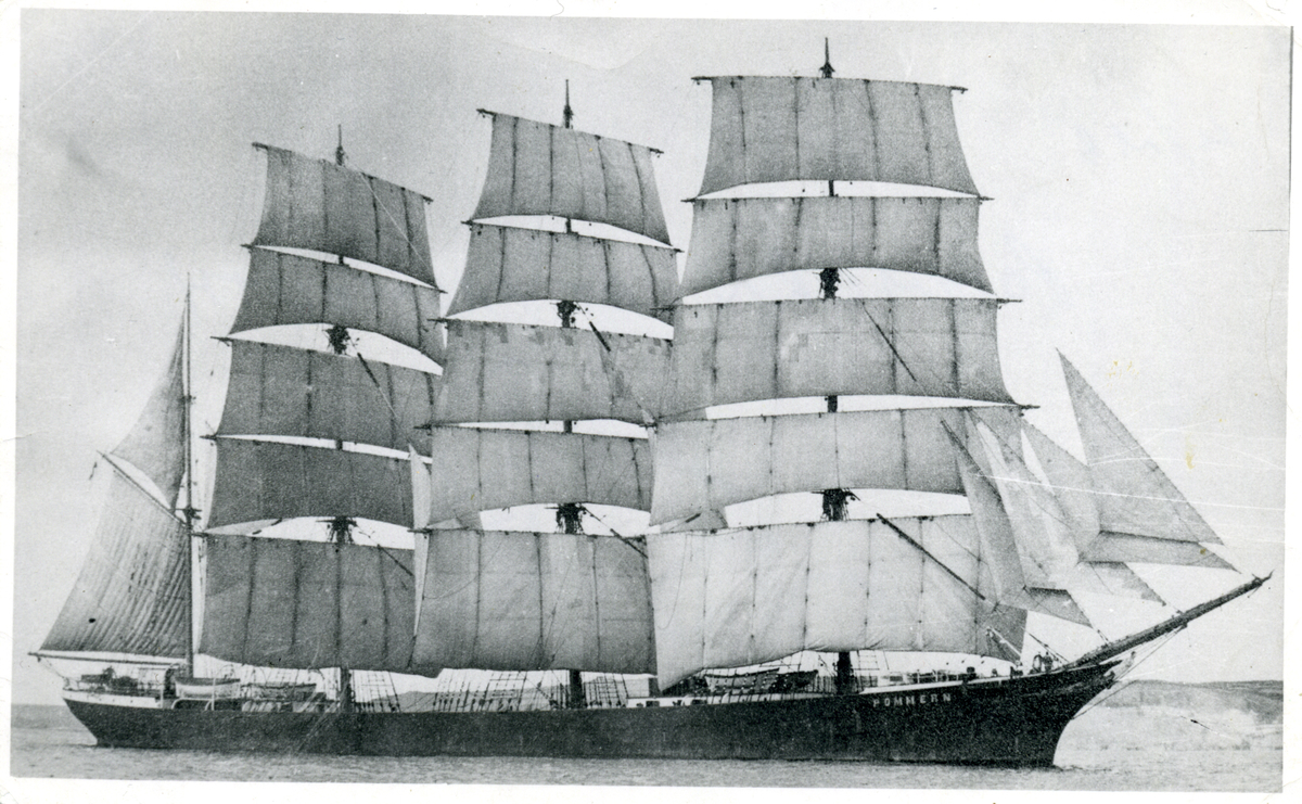 Fyrmastade barken Pommern ägdes av Gustaf Eriksons rederi 1923-1953.