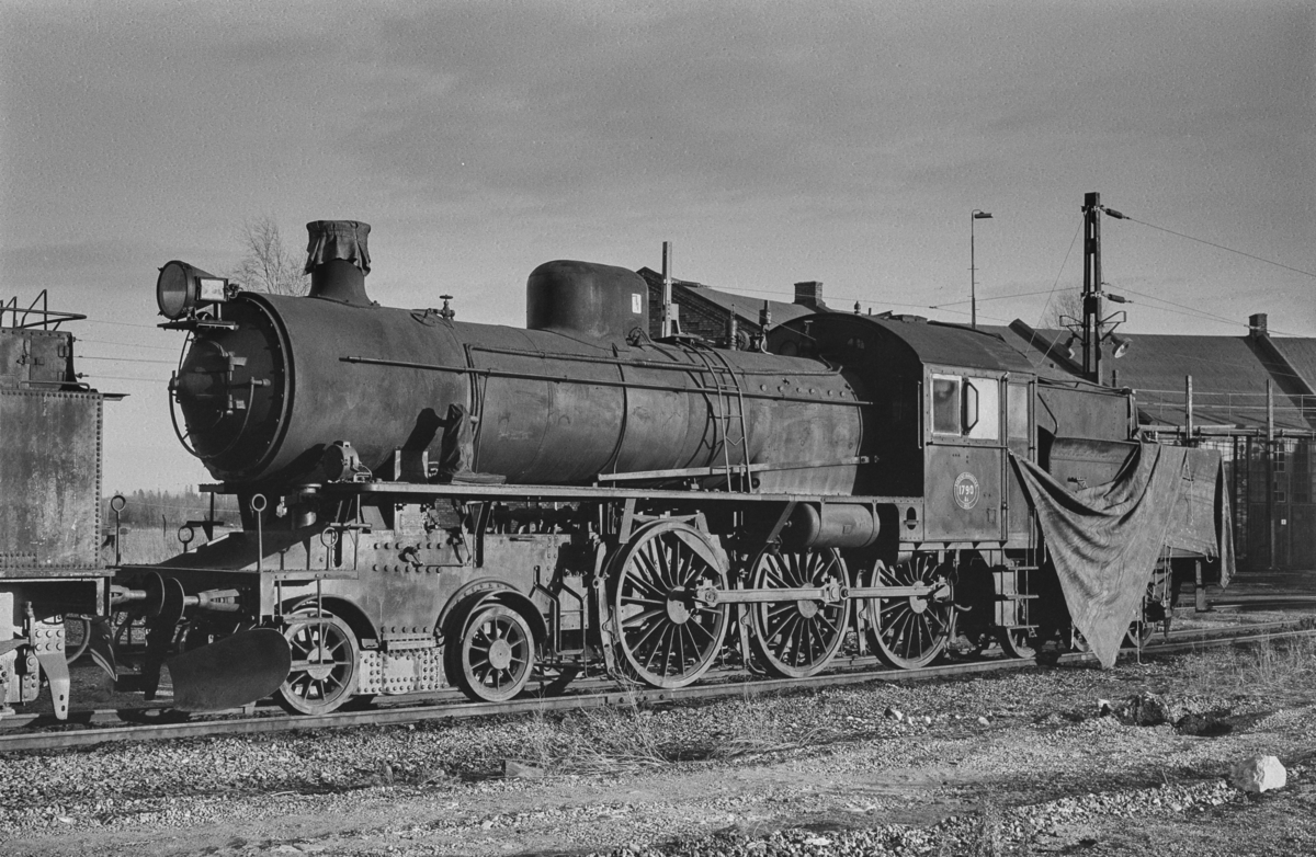 Svensk, damplokomotiv type A6 nr. 1790 i Gävle i Sverige.