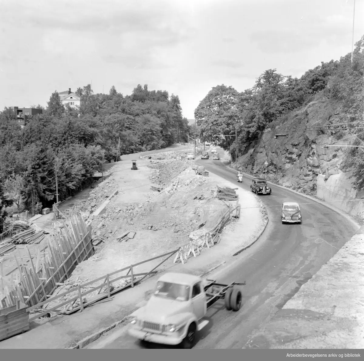 Mosseveien ved Bekkelaget. Juni 1959