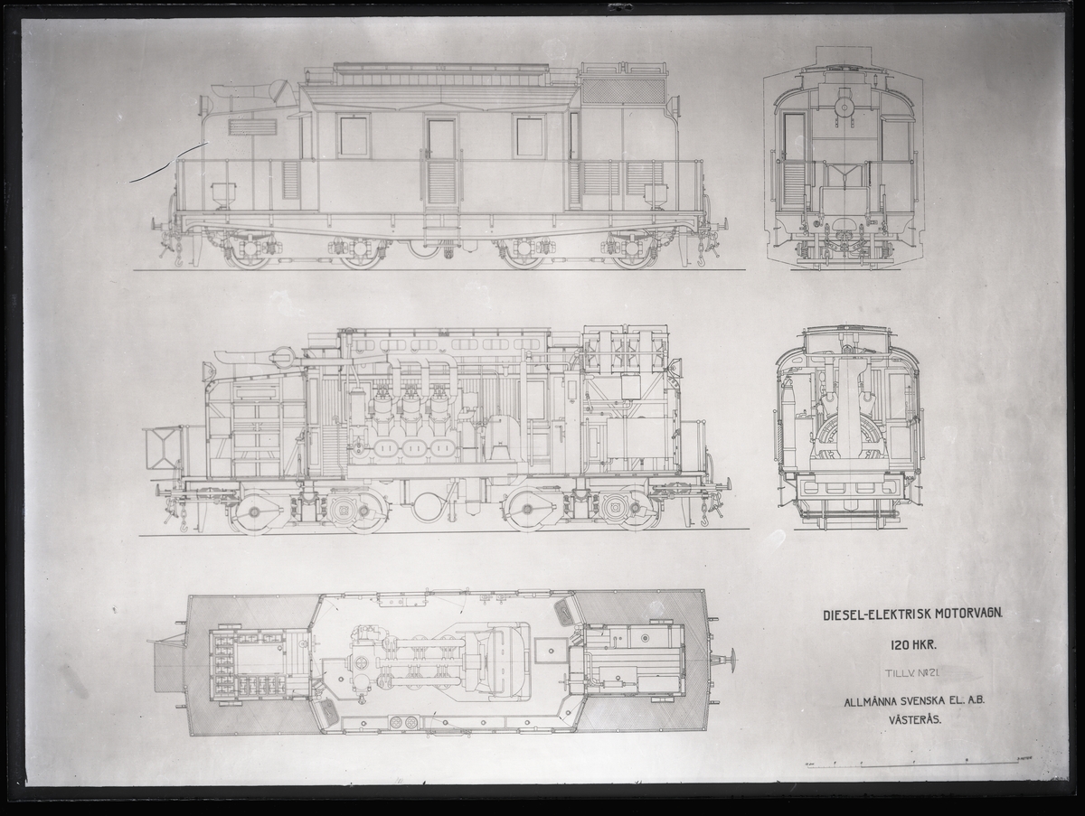 Ritning till lokomotiv för CFT, Tunisien.
Tillverknings år: 1923.