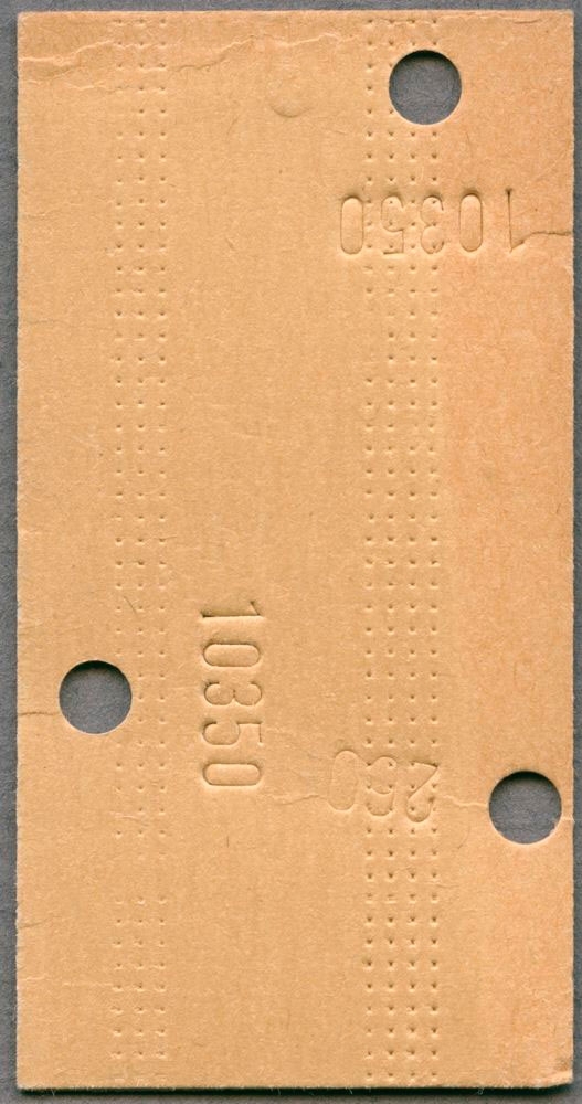 Edmonsonsk biljett som har den trycka texten:
"5151
SJ Persontåg Tur och Retur
150 Alingsås - Stockholm C
öv.Hallsberg
74.- 74-
71491
3 kl. Kr. 1.00".
Baksidan har märkningen: "10350", "260".
Biljetten har tre hål efter biljetttång.