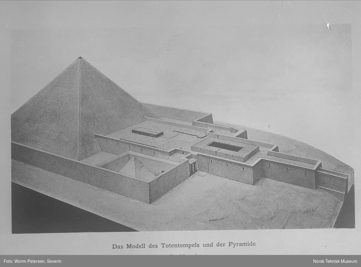 En illustrasjon av et dødstempel og pyramide