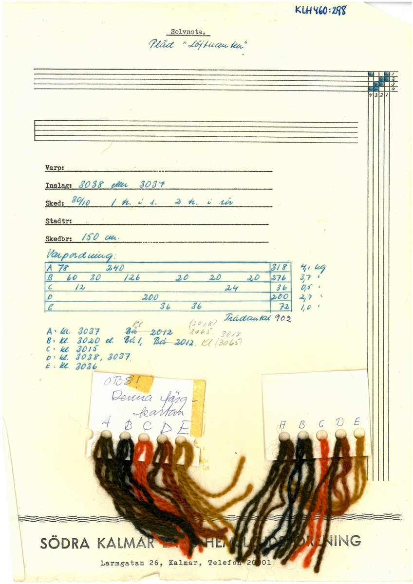 Mönster, solvnotor och lindade randningar till halsdukar, plädar och sjalar.
Kerstin Butler 1962
"Pläd Löjtnanten"