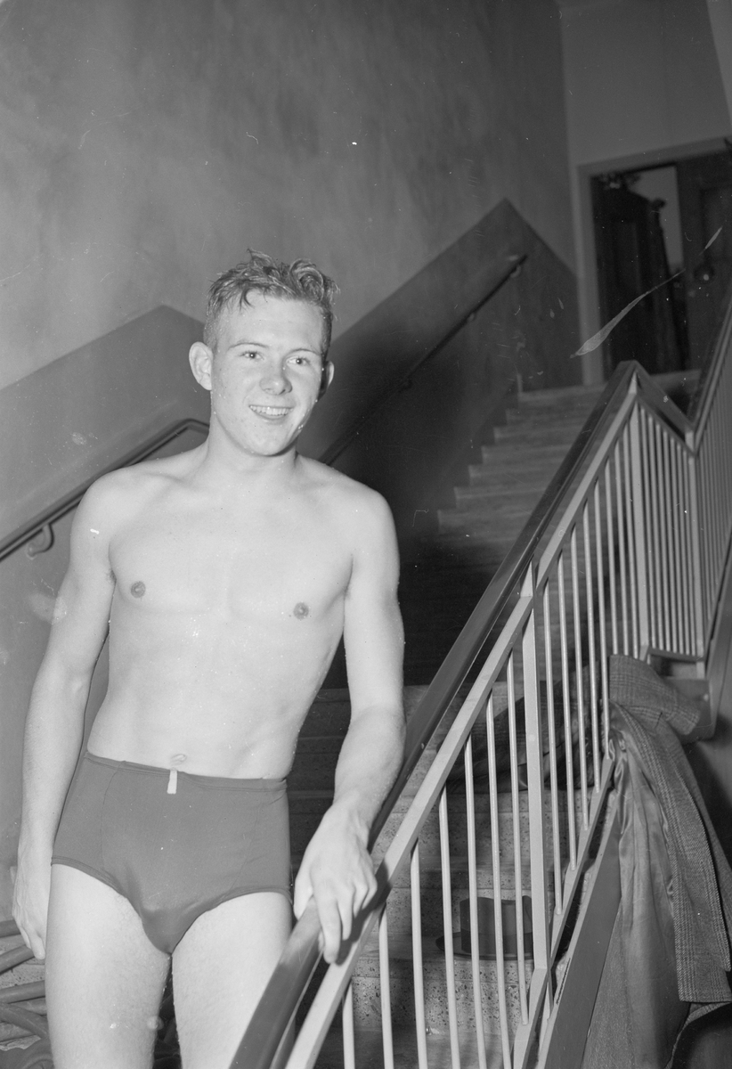 Simning, Göran Larsson i Uppsala, november 1952
