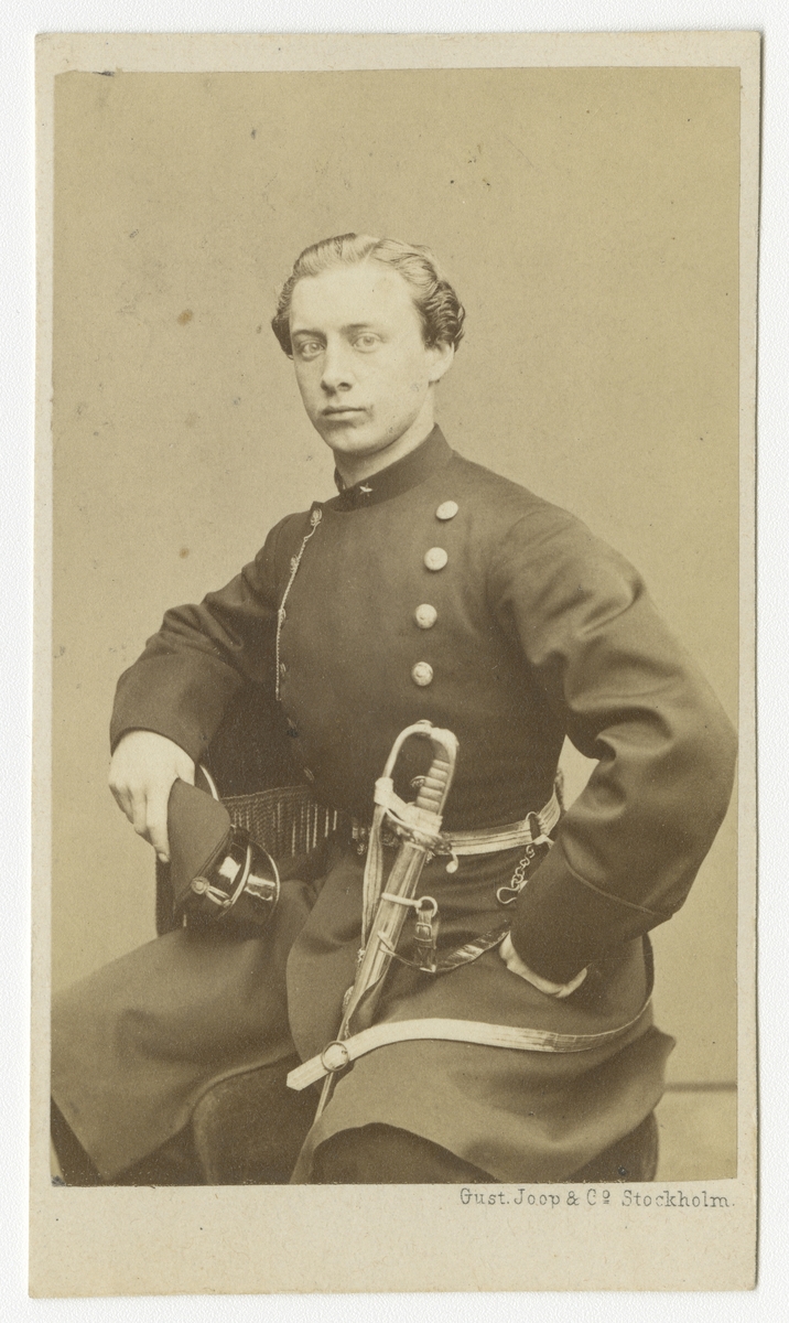 Porträtt av Bernhard Wilhelm Robert Wadström, underlöjtnant vid Västgöta regemente I 6.