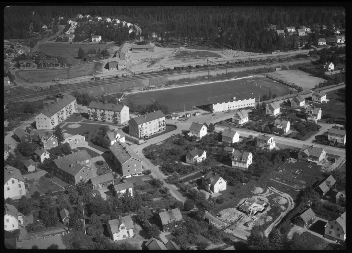 Flygfoto över Västanfors, Fagersta.
