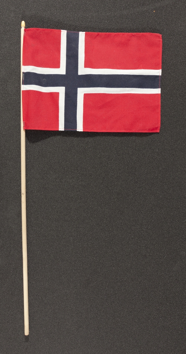 Flagg innsamlet etter terrorhandlingen 22. juli 2011 fra minnesmarkeringene i Lillestrøm. 

Klassisk norsk flagg slik vi kjenner det fra 17.mai feiringer: Blått kors i midten, hvitt kors som "omkranser" det blå (litt tynnere fargefelt) på en rød bakgrunn, de blå og hvite korsene går helt til kanten av flagget. Dimensjonene på feltene er slik at de to røde felten mot pinnen er halvparten så store som de to ytterste røde feltene. Flagget brukes av både barn og voksne.Tuppen på pinnen som flagget er stiftet på, er malt med gullfarge, men den er nokså avskallet. Pinnen og flagget er blitt litt misfarget av opphold utendørs. Sømmene på flagget er røde.