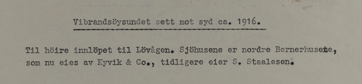 Omegnen II - Vibrandsøysundet sett mot syd ca.1916
