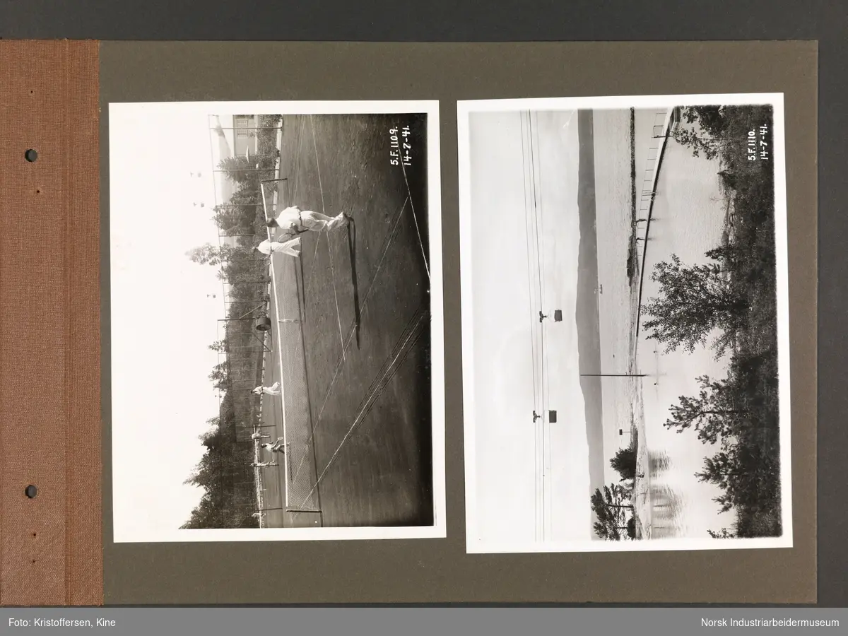 Fotoalbum med 20 sider og 37 innlimte fotografier fra Norsk Hydro på Herøya.