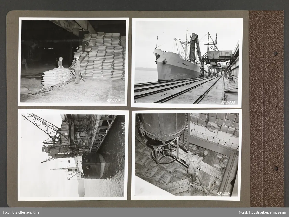 Fotoalbum med 52 sider og 110 innlimte fotografier fra Norsk Hydro på Herøya.