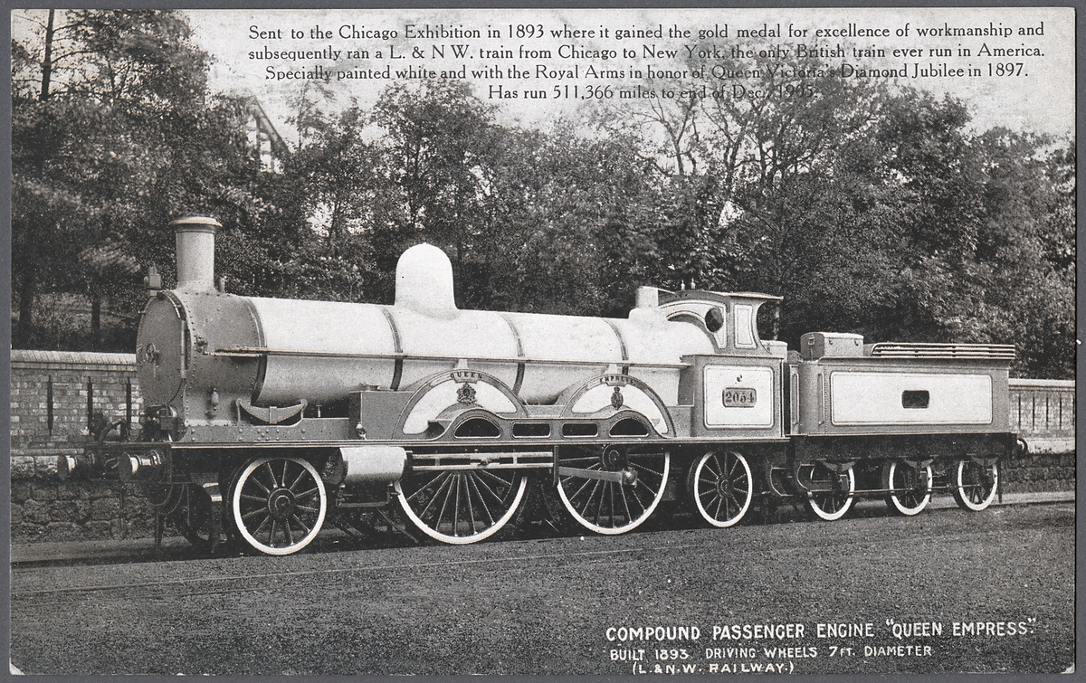 London North Western Railway. LNWR lok 2054 "Queen Empress".