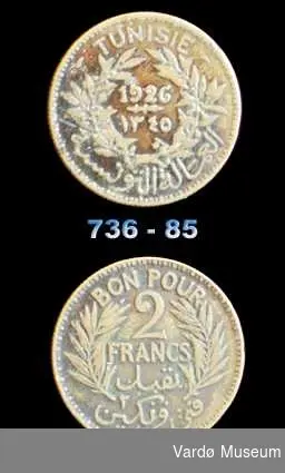 2 francs. Tunis.
