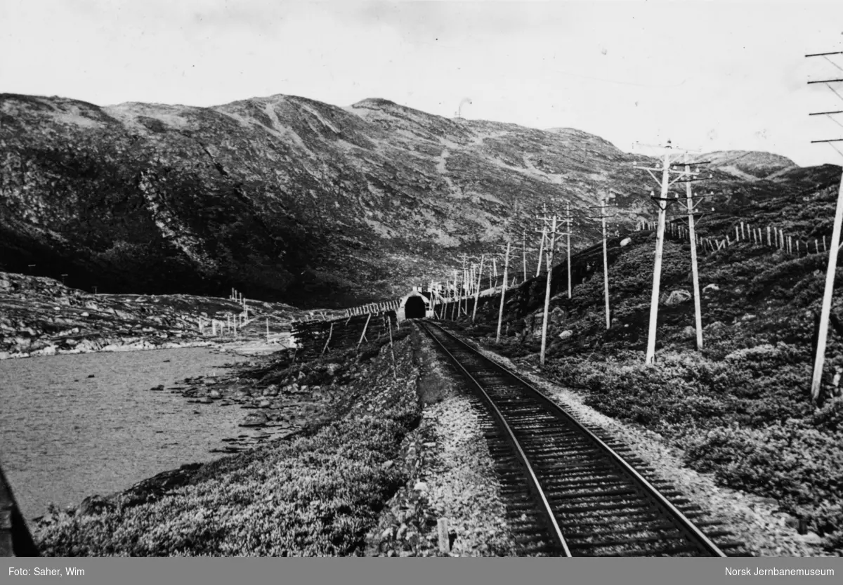 Bergensbanen ved Hestebotnvatnet nær Storurdi mellom Finse og Tunga.