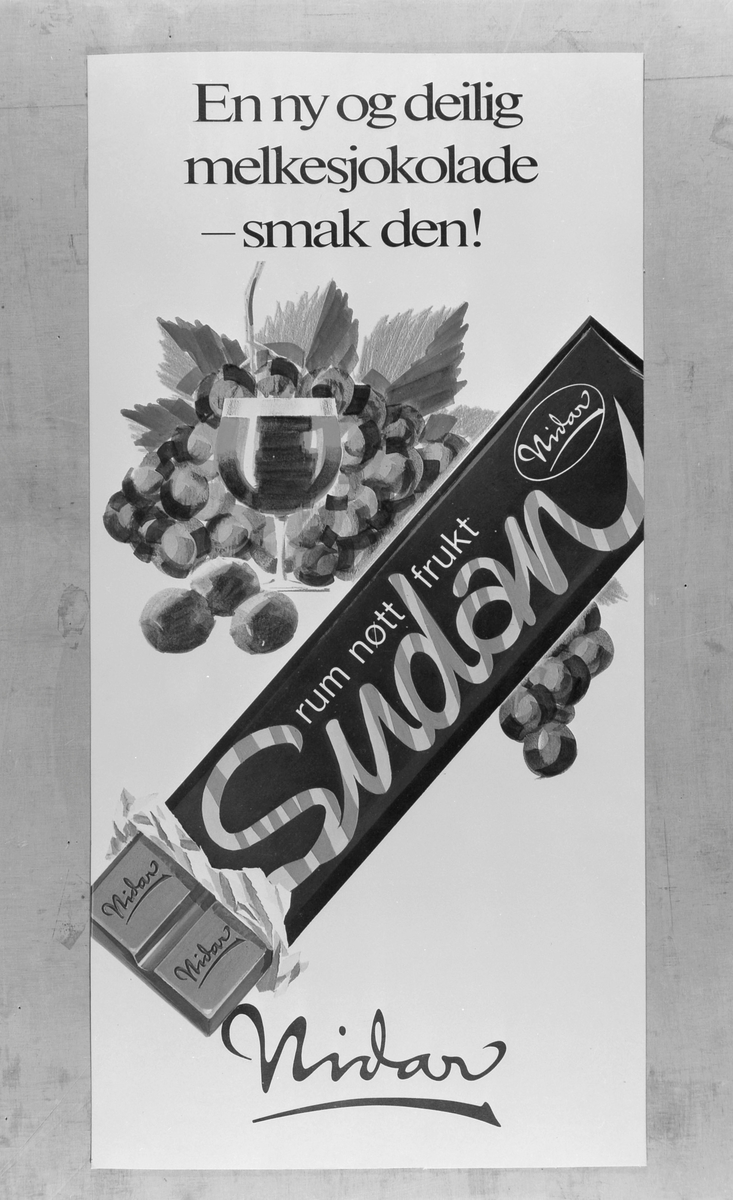 Reklameplakat for Sudan sjokolade fra Nidar Chokoladefabrik A/S
