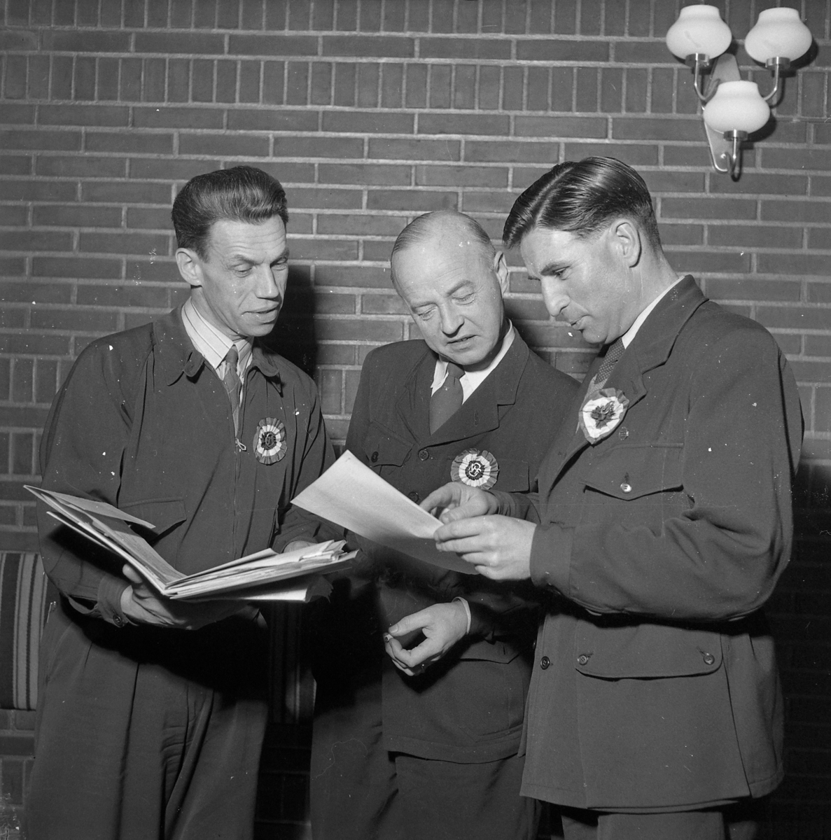 Knut Korsvold, Arne Sirnæs og Arvid Fossum på Skitinget i 1953