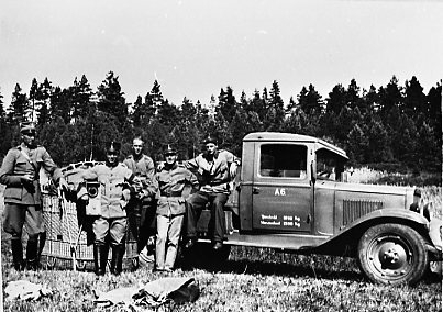 Lastbil. Hämtning av kulballong m/1930, A 6.