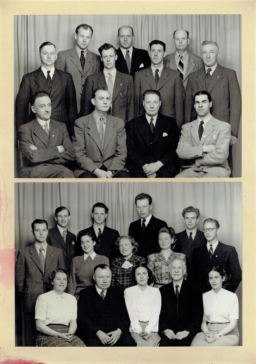 Pass- og fremmedkontorets øverst, nederst er kriminalavdelingens kontorpersonale 1949
