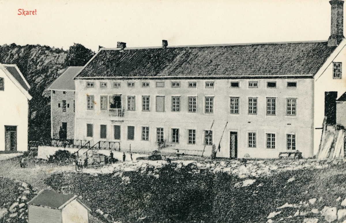 Motiv av ei større bygning(fabrikk?) på Skaret ved Skansen i Ålesund.
