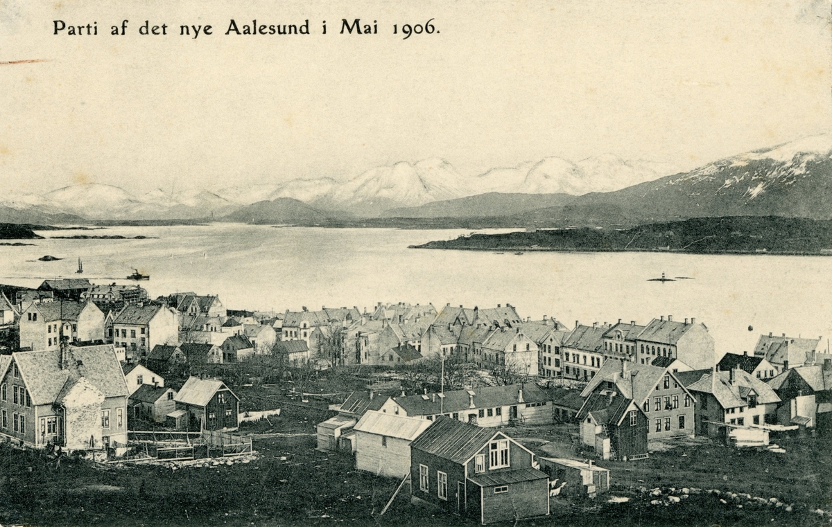Oversiktsbilde av et område på Aspøya i Ålesund.