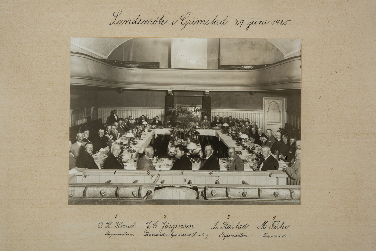 Øl- og Vinsamlagenes Landsmøte. Møtet ble avholdt i Grimstad 29.06.1925. 